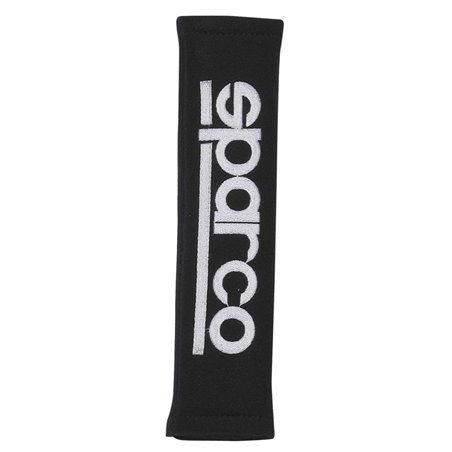 Sparco Protège Ceinture de Sécurité GT - Noir + Logo - 2 pièces