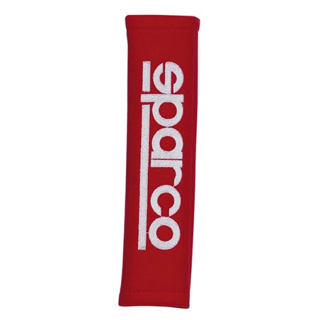 Sparco Protège Ceinture de Sécurité GT - Rouge + Logo - 2 pièces