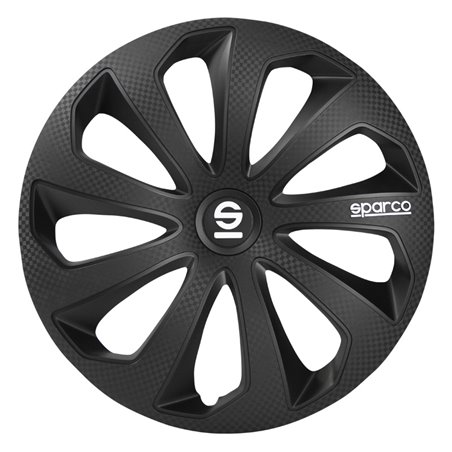 Sparco Enjoliveurs Sicilia - 14-pouces - Noir/Carbone - Set de 4 pièces