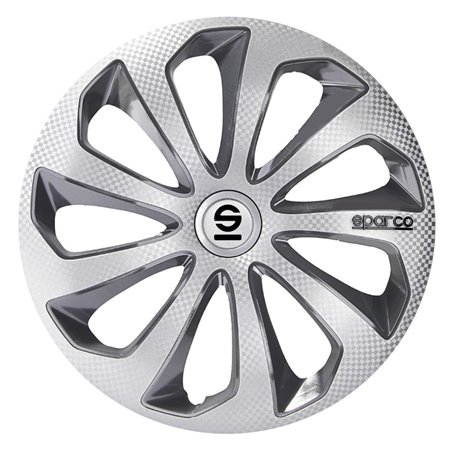 Sparco Enjoliveurs Sicilia - 14-pouces - Argent/Gris/Carbone - Set de 4 pièces