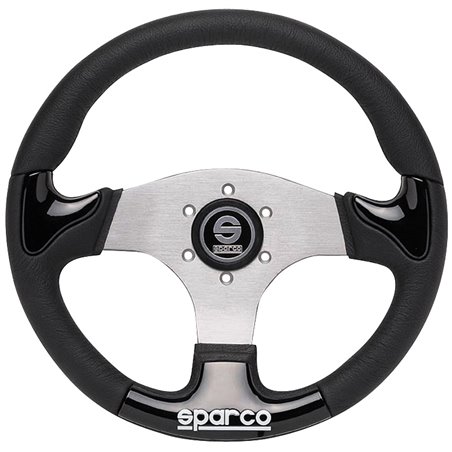 Sparco Volant Universel P222 - PU Noir/Aluminium - Diamètre 345mm