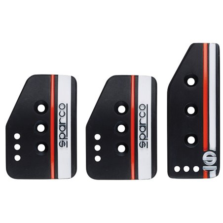 Sparco Kit Pedales Settanta - Noir/Blanc/Orange - Boîte manuelle