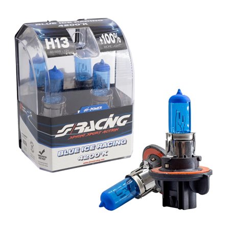 Simoni Racing Ampoules Halogène 'Blue Ice Racing' H13 (4200K) 12V/60-55W, set de 2 pièces ECE-R37