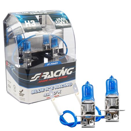 Simoni Racing Ampoules Halogène 'Blue Ice Racing' H3 (4200K) 12V/55W, set de 2 pièces ECE-R37