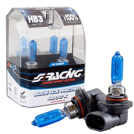 Simoni Racing Ampoules Halogène 'Blue Ice Racing' HB3 (4200K) 12V/65W, set de 2 pièces ECE-R37