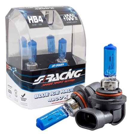 Simoni Racing Ampoules Halogène 'Blue Ice Racing' HB4 (4200K) 12V/55W, set de 2 pièces ECE-R37