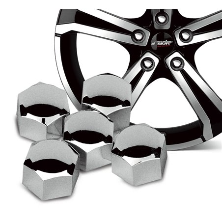 Simoni Racing Caches-Écrou de Roue - 17mm - Chrome - Set de 20+1 pièces