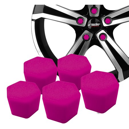 Simoni Racing Caches-Écrou de Roue Soft Sil - 19mm - Rose - Set de 20 pièces