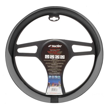 Simoni Racing Couvre-Volant Tidy - Eco-Cuir Noir/Gris - 37-39cm