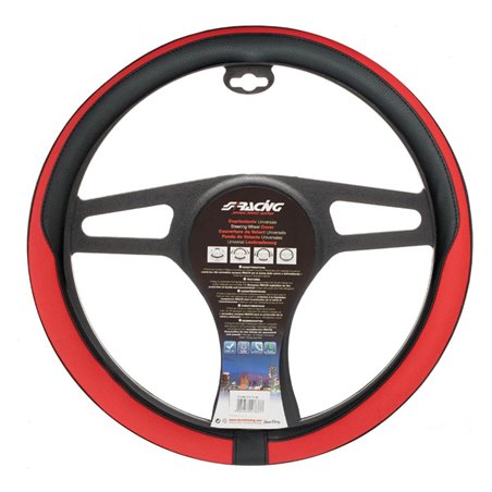 Simoni Racing Couvre-Volant Tidy - Eco-Cuir Noir/Rouge - 37-39cm