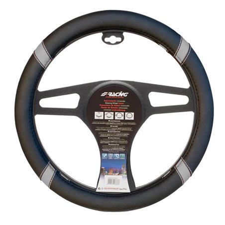 Simoni Racing Couvre-Volant Cross - Eco-Cuir Noir/Gris - 37-39cm