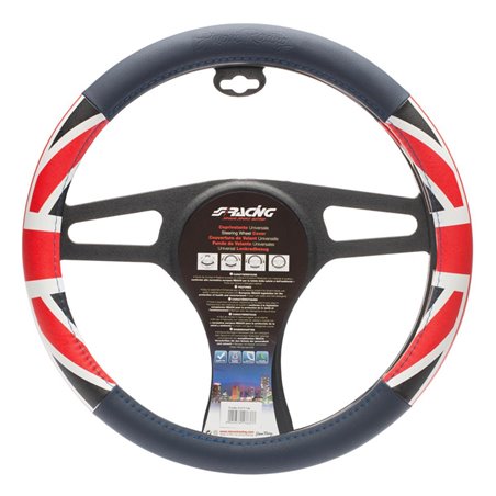 Simoni Racing Couvre-Volant UK Flag - Eco-Cuir Bleu/Rouge/Blanc - 37-39cm