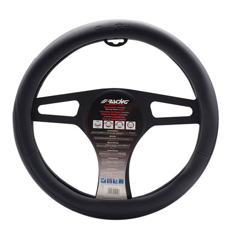 Simoni Racing Couvre-Volant Easy Black - Eco-Cuir Noir - 37-39cm