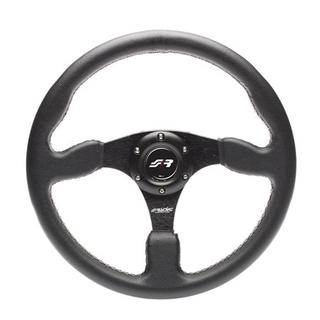 Simoni Racing Volant Universel Defender - Eco-Cuir Noir - Diamètre 350mm