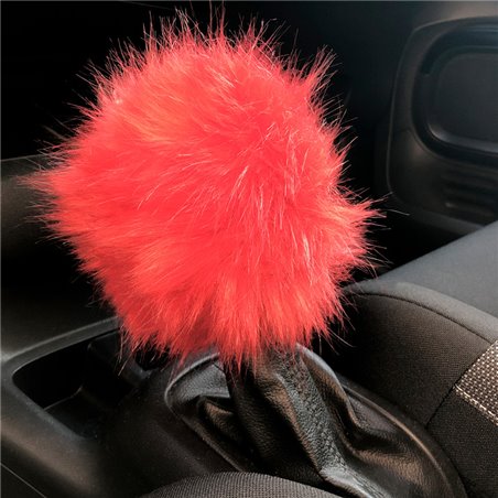 Simoni Racing Housse pour Pommeau de Vitesse Fluffy Fur - Rouge