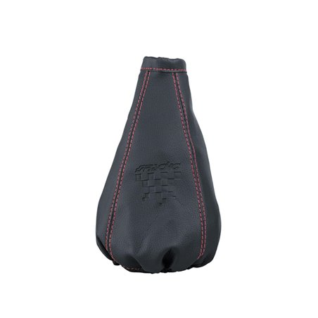 Simoni Racing Soufflet de Levier de Vitesse Universal - 125x125mm/Ø140mm - Noir + Couture Rouge