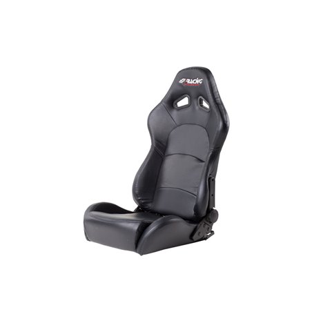 Simoni Racing Siège Baquet Tazio - Eco-Cuir Noir - Réglable des Deux Côtés - incl. Glissières