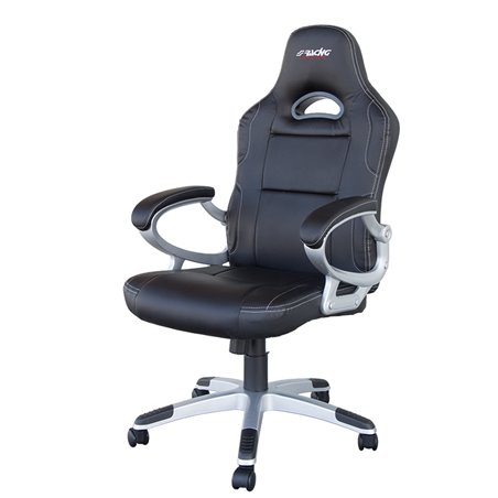 Simoni Racing Fauteuil de bureau / Fauteuil Gaming - Eco-Cuir Noir - Réglable