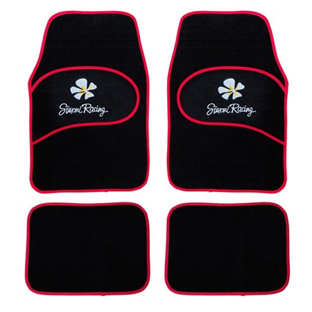 Simoni Racing Tapis de Sol Universel Daisy - Noir/Rouge - 4 pièces