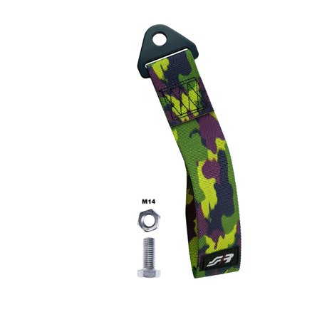 Simoni Racing Sangle de Remorquage - Camo Vert - max. 3000kg - Longueur 28cm