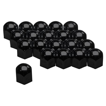 Set de couvres écrous de jantes - Acier Noir - 19mm - set de 20 pièces