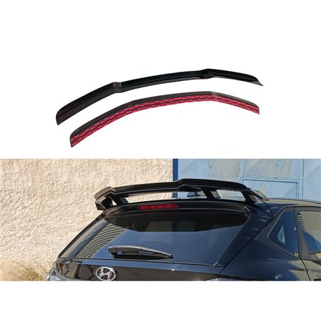 Becquet de toit (Spoiler Cap) sur mesure pour Hyundai i20 III N (1.6 T-GDi) 2020- (ABS Noir brillant)