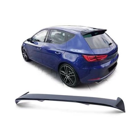 Becquet de toit sur mesure pour Seat Leon 5F 5-portes 2013-2020 (ABS Noir Luisant)