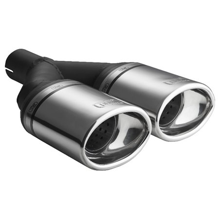 Ulter Sport Embout d'échappement - Ovale Double 120x80mm - Longueur 250mm - Montage ->50mm - Inoxydable