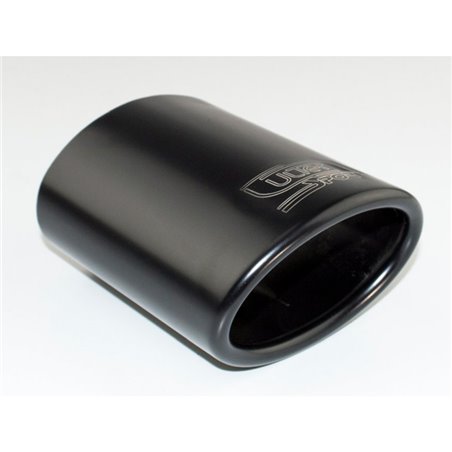 Ulter Sport Embout d'échappement - Ovale 95x65mm Incliné - Longueur 120mm - Montage 40-55mm - Inoxydable Noir