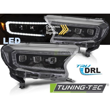 HEADLIGHTS LED BLACK fits FORD RANGER V 16-22