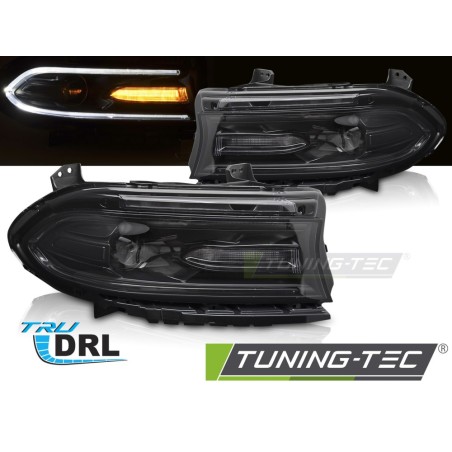 HEADLIGHTS LED BLACK fits DODGE CHARGER 14-23