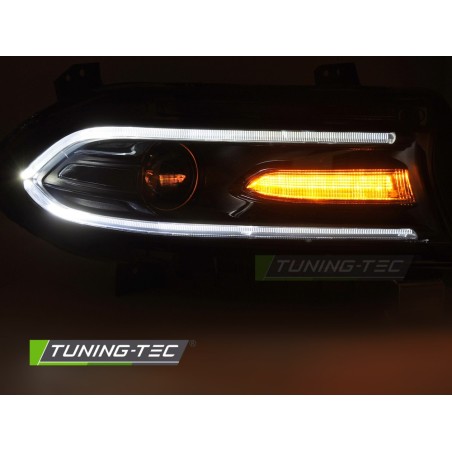 HEADLIGHTS LED BLACK fits DODGE CHARGER 14-23