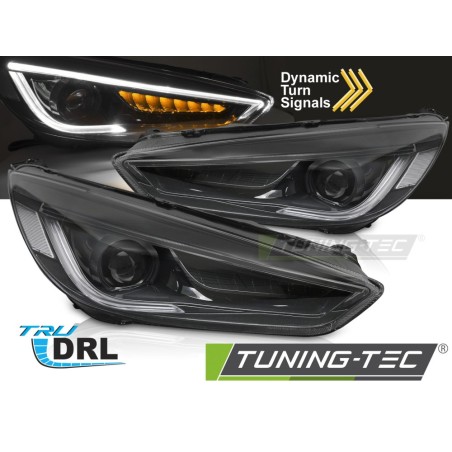 FORD FOCUS MK3 14-18 BLACK LED DRL