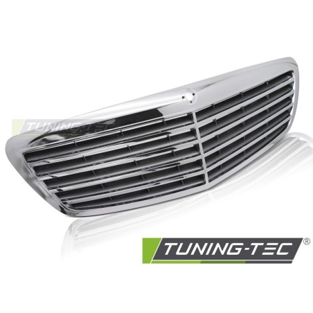 GRILLE CHROME-CARBON LOOK fits MERCEDES S-CLASS W221 05-09