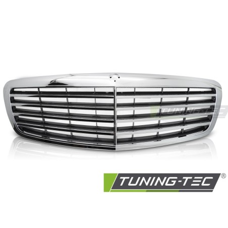 GRILLE CHROME-CARBON LOOK fits MERCEDES S-CLASS W221 05-09