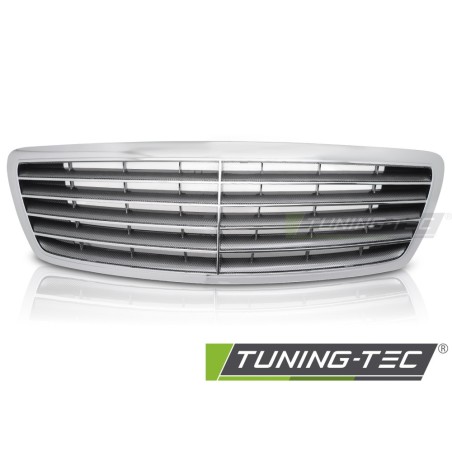 GRILLE CHROME-CARBON LOOK fits MERCEDES S-CLASS W220 02-05