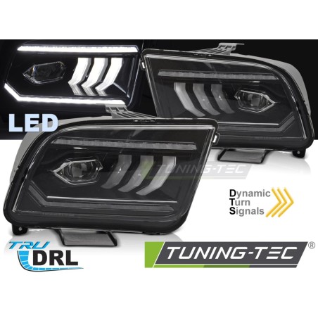 HEADLIGHTS TUBE LED BLACK fits FORD MUSTANG 04-09