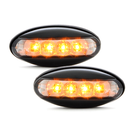 LED Clignotants latéraux Peugeot 206  boitier Noir _ RS Fumé