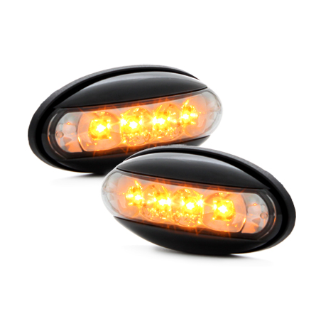 LED Clignotants latéraux Peugeot 206  boitier Noir _ RS Fumé