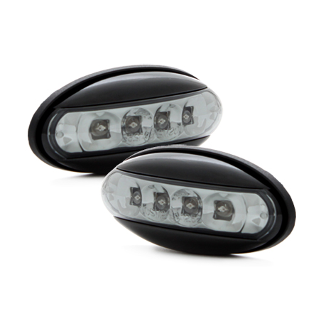 LED Clignotants latéraux Peugeot 206  boitier Noir _ RS Fumé