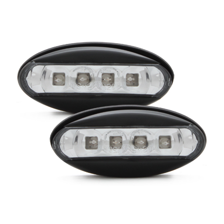 LED Clignotants latéraux Peugeot 206  boitier Noir _ RS clear