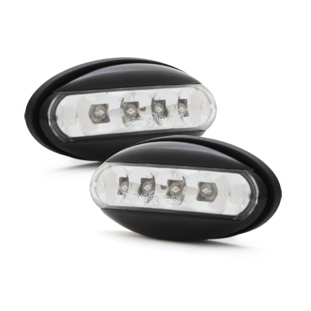 LED Clignotants latéraux Peugeot 206  boitier Noir _ RS clear