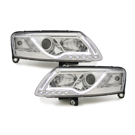 Phares avec feux diurnes AUDI A6 4F Xenon Chrome