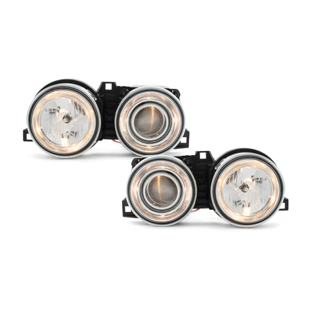 Phares BMW E30 09.87-10.90  avec anneaux lumineux  Chrome