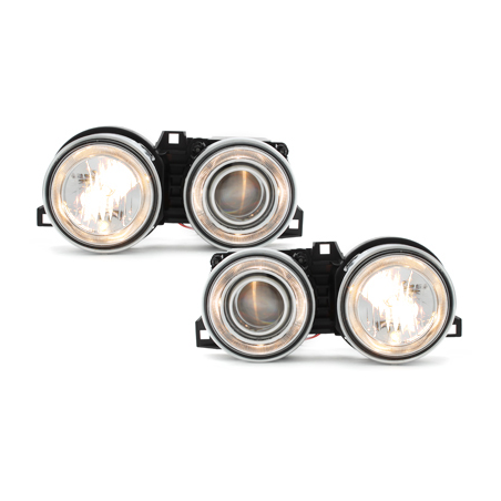 Phares BMW E30 09.87-10.90  avec anneaux lumineux  Chrome