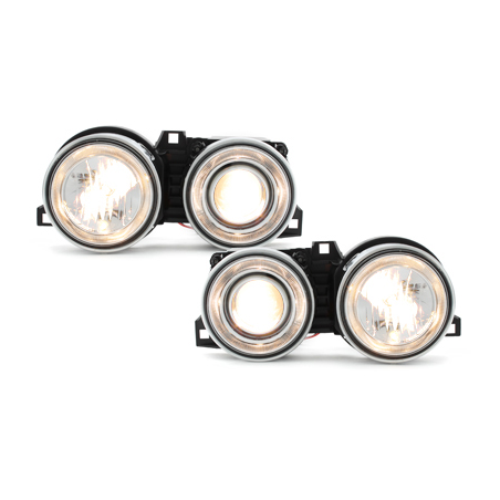 Phares BMW E30 09.87-10.90  avec anneaux lumineux  Chrome