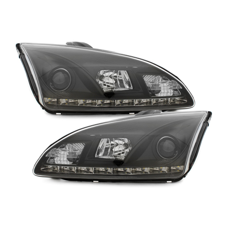 Phares DAYLINE Ford Focus 05-02.08  avec feux diurne LED  Noir