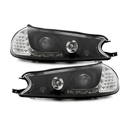 Phares DAYLINE Ford Mondeo 96-00  avec feux diurne LED  Noir