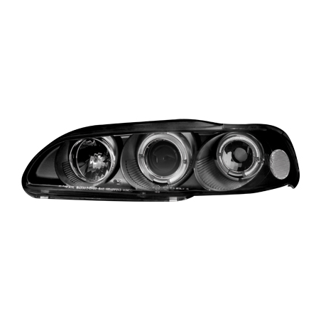 Phares Honda Civic 2/3T 91-95  avec anneaux lumineux angel eyes  Noir