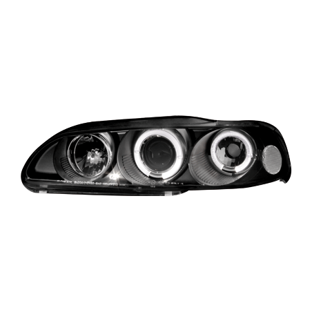 Phares Honda Civic 2/3T 91-95  avec anneaux lumineux angel eyes  Noir